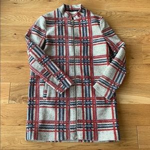 NWT Stradivarius plaid tweed warm winter coat